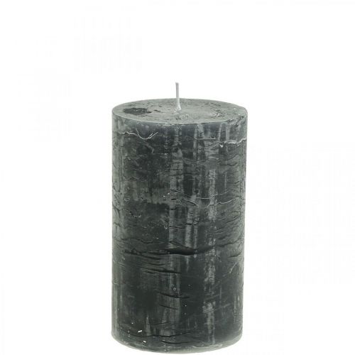 Bougies de couleur unie bougies pilier anthracite 70×120mm 4 pcs