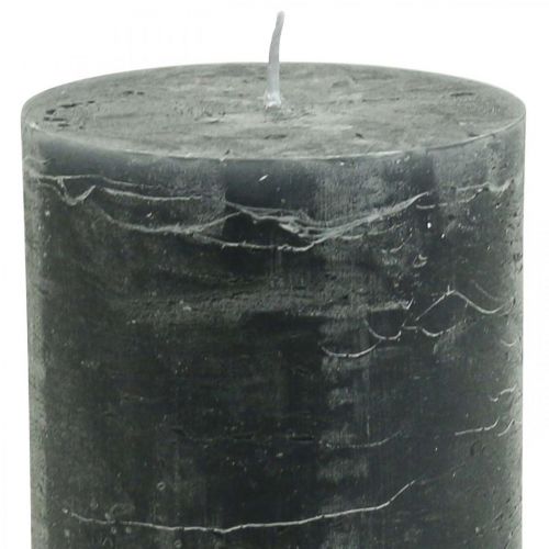 Article Bougies de couleur unie bougies pilier anthracite 85×120mm 2pcs