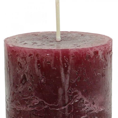 Article Bougies de couleur unie Bourgogne Rustic Safe Candle 110×60mm 4pcs