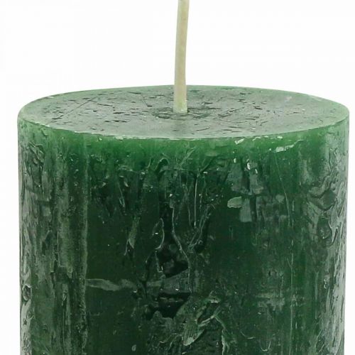 Article Bougies de couleur unie Bougies pilier vert foncé 60×110mm 4pcs