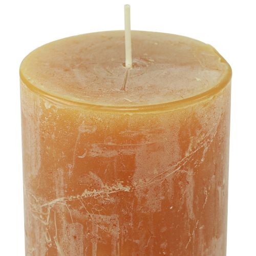 Article Bougies uni jaune Rustic Safe Candle 80×110mm 4pcs