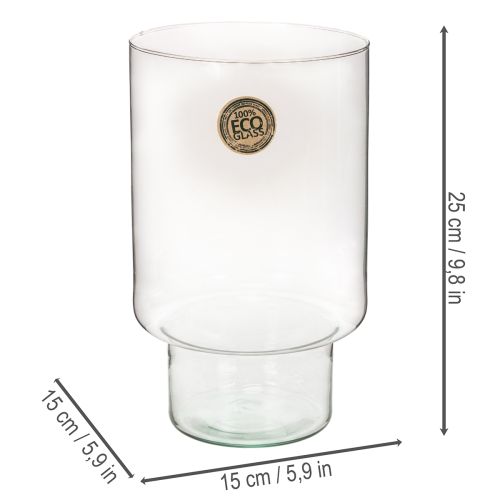 Vase cylindrique en verre transparent 25 cm pour décoration intérieure | Floristik24.fr