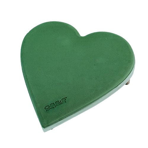 Article Coeur en mousse florale avec système de clic matériel enfichable vert 20cm 2 pièces