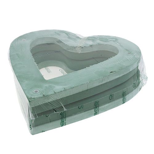 Article Mousse florale coeur ouvert matériel enfichable vert 38cm 2 pièces décoration de mariage