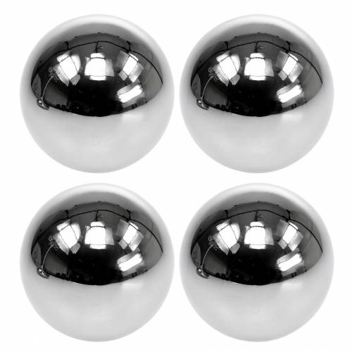 Floristik24 Boule déco inox argent Ø10cm 4pcs