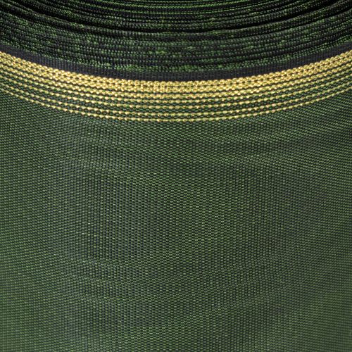 Ruban moiré vert foncé élégant, 125 mm, bordé de perles dorées, ruban de deuil, décoration de mariage, ruban à nœud | Floristik24.fr