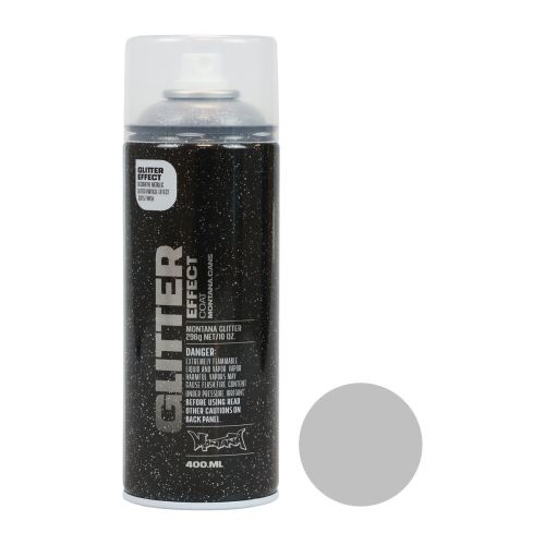 Spray pailleté argenté effet Montana, peinture en spray pailletée 400 ml