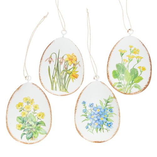 Floristik24 Œufs de Pâques décorés de fleurs printanières, parfaits pour les bouquets de Pâques ou les fenêtres, 8 cm, lot de 8.