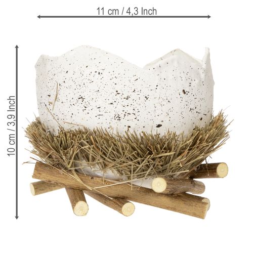 Article Bol nid de Pâques en forme d'œuf pour décoration printanière, 11 cm, lot de 4