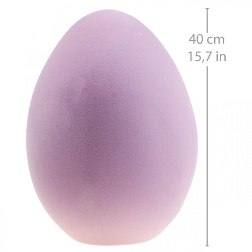 Floristik24 Oeuf de Pâques en plastique grand oeuf décoratif violet floqué 40cm