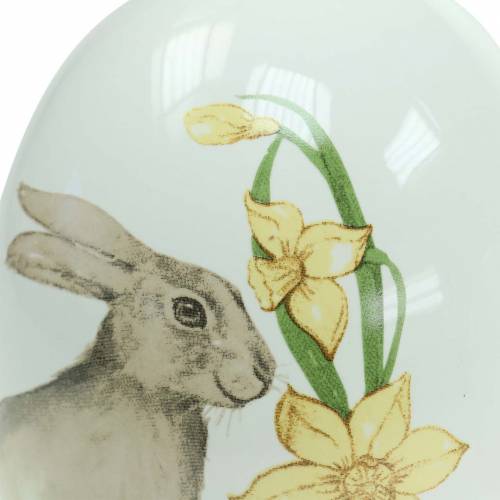 Floristik24 Blanc d&#39;oeuf en céramique motif lapin Ø12.5cm H16cm 2pcs