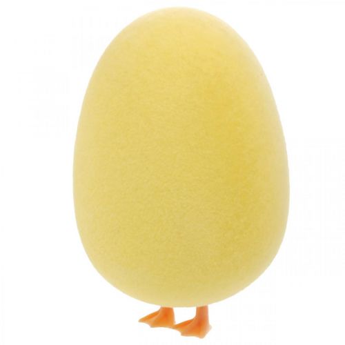 Article Oeuf de Pâques avec pattes Jaune Figurine décorative Oeuf Décoration de Pâques H13cm 4 Pcs