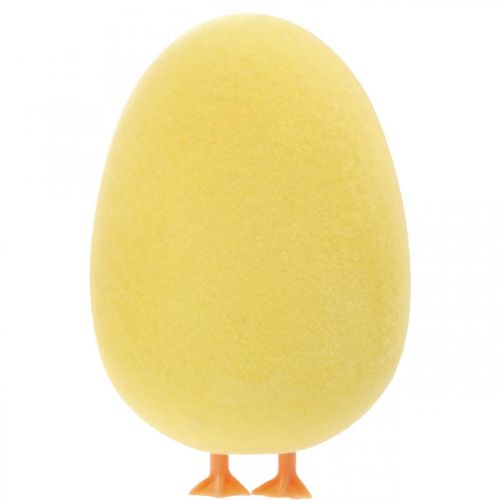 Article Oeuf de Pâques avec pattes Jaune Figurine décorative Oeuf Décoration de Pâques H13cm 4 Pcs