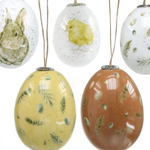 Floristik24 Oeuf de Pâques à suspendre plastique rétro assorti 4/4,5/5cm 12 pièces