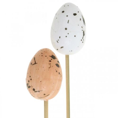 Floristik24 Oeufs de caille artificiels sur bâton oeuf décoratif décoration de Pâques 4cm 18 pièces