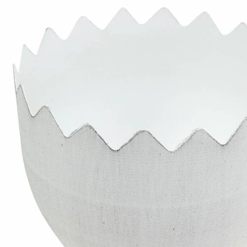 Floristik24 Cache-pot coquille d&#39;oeuf avec pieds Ø13cm H21cm blanc