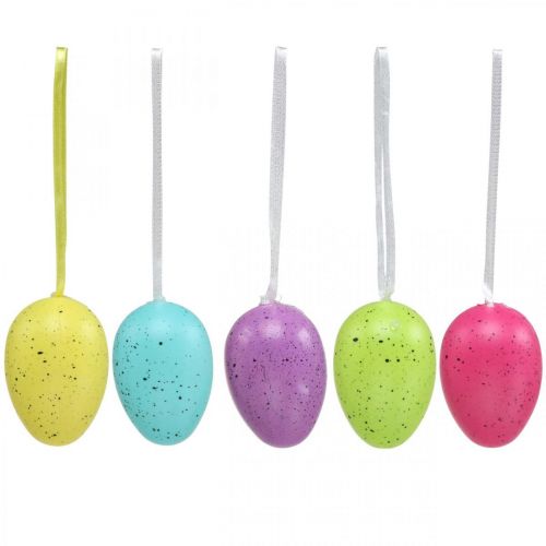 Floristik24 Oeuf de Pâques à suspendre oeuf en plastique coloris assortis H6cm 12 pièces