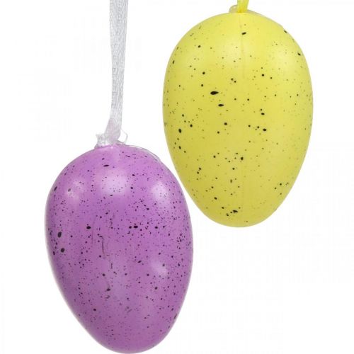 Floristik24 Oeuf de Pâques à suspendre oeuf en plastique coloris assortis H6cm 12 pièces