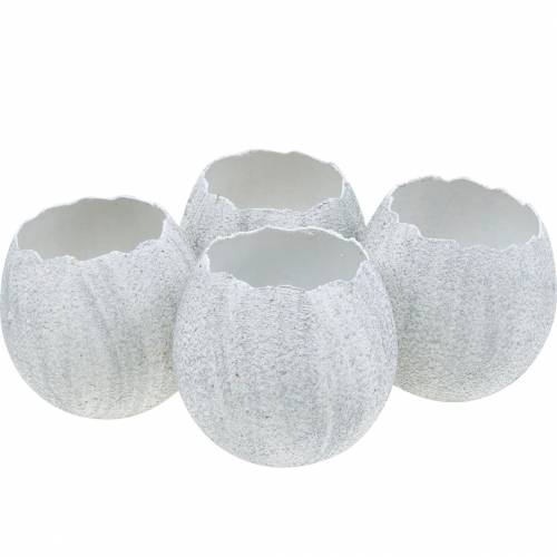 Floristik24 Jardinière Coquille D&#39;Oeuf Décoration De Pâques Oeuf Décoratif Argent H11cm 4pcs