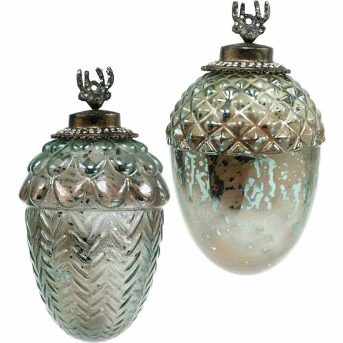 Floristik24 Verre gland décoratif vert 20cm 2pcs Décorations d&#39;arbre de Noël