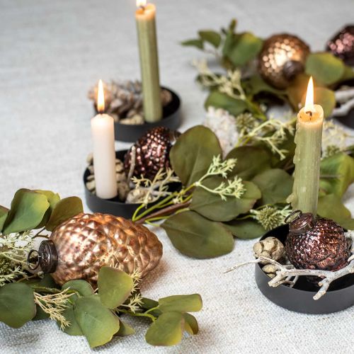 Floristik24 Cônes déco vintage dorés en verre gland Décorations d'arbre de Noël 5,5 × 8cm 12pcs