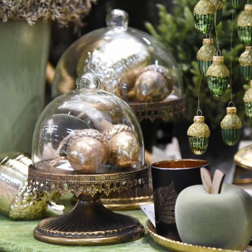 Article Pendentif décoratif gland, fruits d&#39;automne, décorations d&#39;arbre de Noël avec décor doré H8cm Ø6cm 4pcs