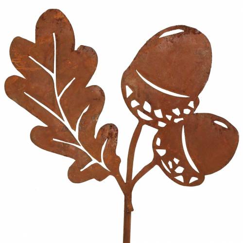 Article Glands sur piquet de jardin en métal patiné feuilles H19cm 6 pcs