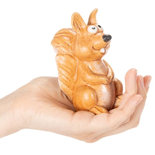 Figurine d'écureuil assis pour décoration d'automne, 10 cm | Floristik24.fr