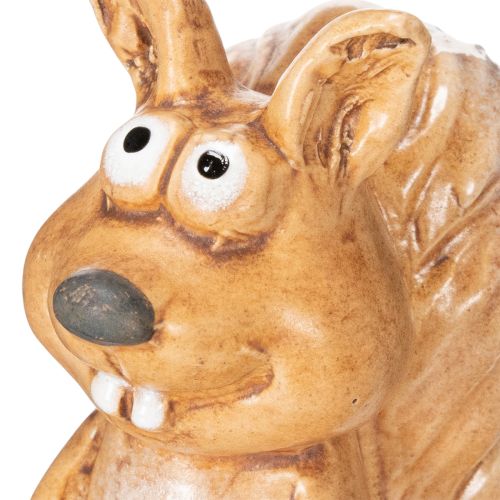 Figurine d'écureuil assis pour décoration d'automne, 10 cm | Floristik24.fr