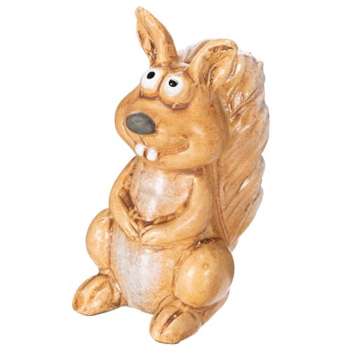 Figurine d'écureuil assis pour décoration d'automne, 10 cm | Floristik24.fr