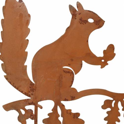 Article Piquets de jardin écureuil sur branche métal patiné H42cm 3pcs