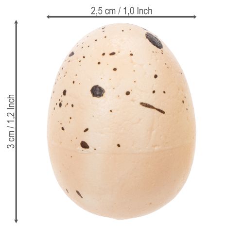 Article Œufs de Pâques décoratifs à surface mouchetée pour compositions printanières, 3 cm, lot de 24