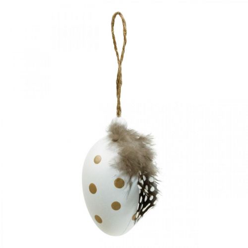Floristik24 Oeufs de Pâques à suspendre oeufs déco avec plume H6cm 6pcs