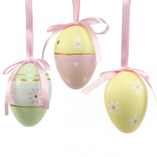 Floristik24 Oeufs de Pâques à suspendre oeufs décoratifs colorés Ø4cm H6cm 6 pcs