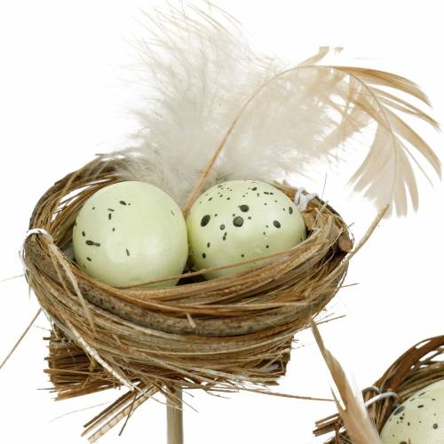 Article Plug déco nid d&#39;oiseau, décoration de Pâques, nid avec oeufs 23cm 6pcs