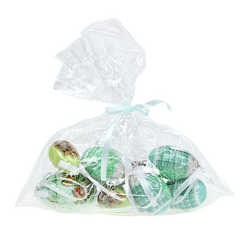 Floristik24 Oeufs à suspendre assortis verts. 5-8cm 8pcs