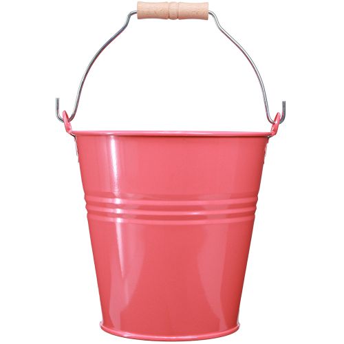 Article Seau décoratif pot de fleur rose métal 26x22,5x23cm 6l