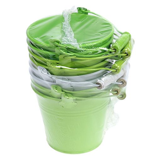 Seau mélange vert Ø12cm H10cm 8pcs