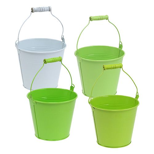 Floristik24 Seau vert mix Ø14cm H12cm 6pcs