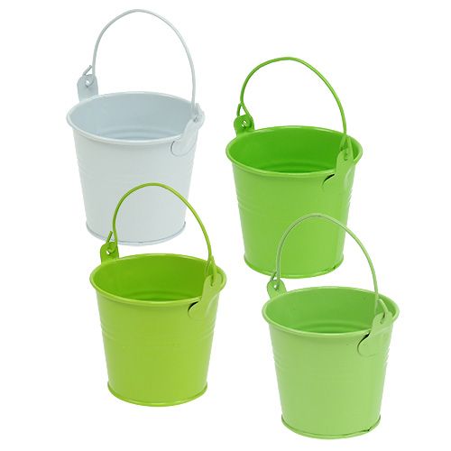 Seau vert mix Ø8cm H7cm 12pcs Seau vert mix Ø8cm H7cm 12pcs