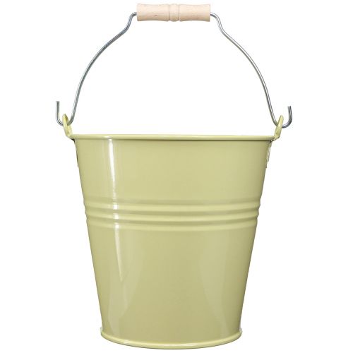 Article Pot de fleur seau en métal vert-jaune 26x22,5x23cm 6l