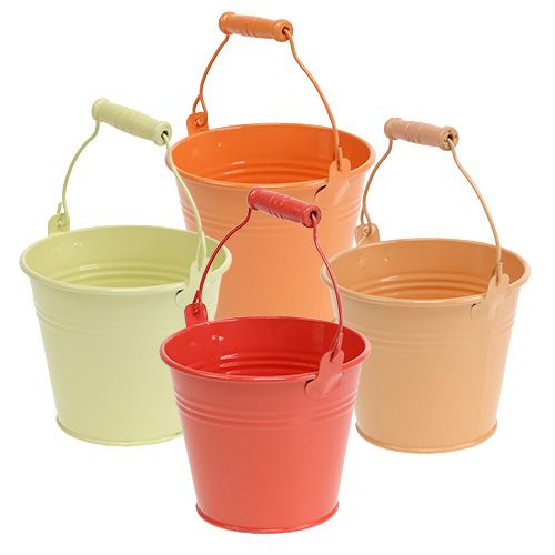 Floristik24 Seau Orange Mix Ø14cm H12cm 6pcs