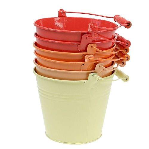 Seau Orange Mix Ø14cm H12cm 6pcs