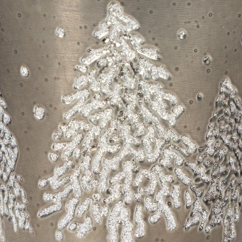 Seau décoratif en zinc avec sapins et poignée en bois 13cm | Floristik24.fr
