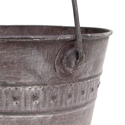 Floristik24 Seau Zinc Ø15cm H12cm Violet lavé