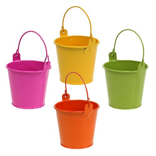 Floristik24 Seau coloré Ø8cm H7.5cm 12pcs