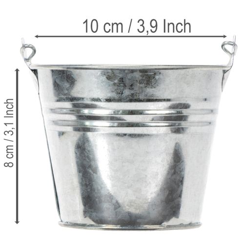 Lot de 10 petits seaux en zinc