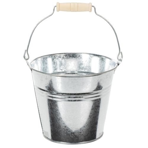Seau Ø14 cm H12 cm, lot de 6. Zinc brillant. acheter | Floristik24.fr