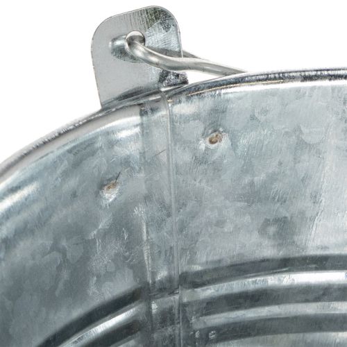 Seau Ø14 cm H12 cm, lot de 6. Zinc brillant. | Floristik24.fr
