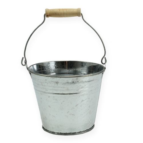 Floristik24 Seau Ø10cm H8cm 10 pcs. Zinc brillant